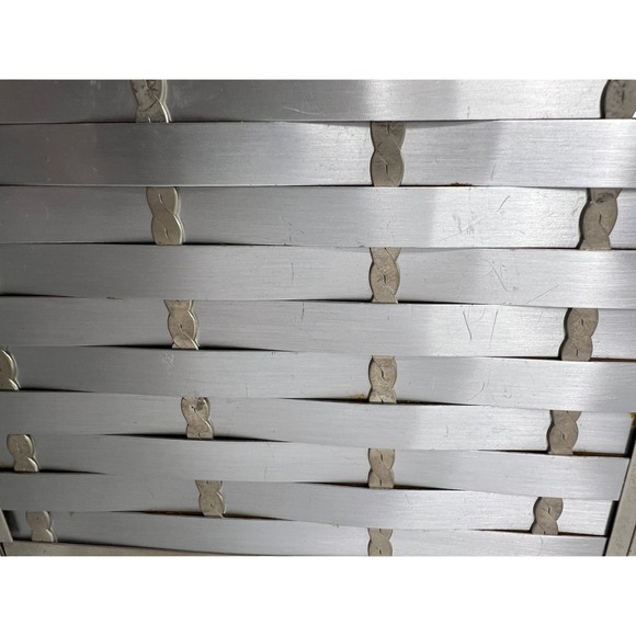 Vintage Majestic Handbag Lucite Handle Chrome Box Metal Weave Design - Picture 2 of 13